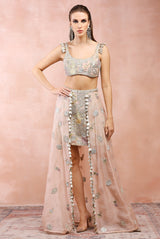 ROSE PINK EMBROIDERD CHOLI WITH SKIRT