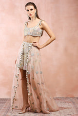 ROSE PINK EMBROIDERD CHOLI WITH SKIRT