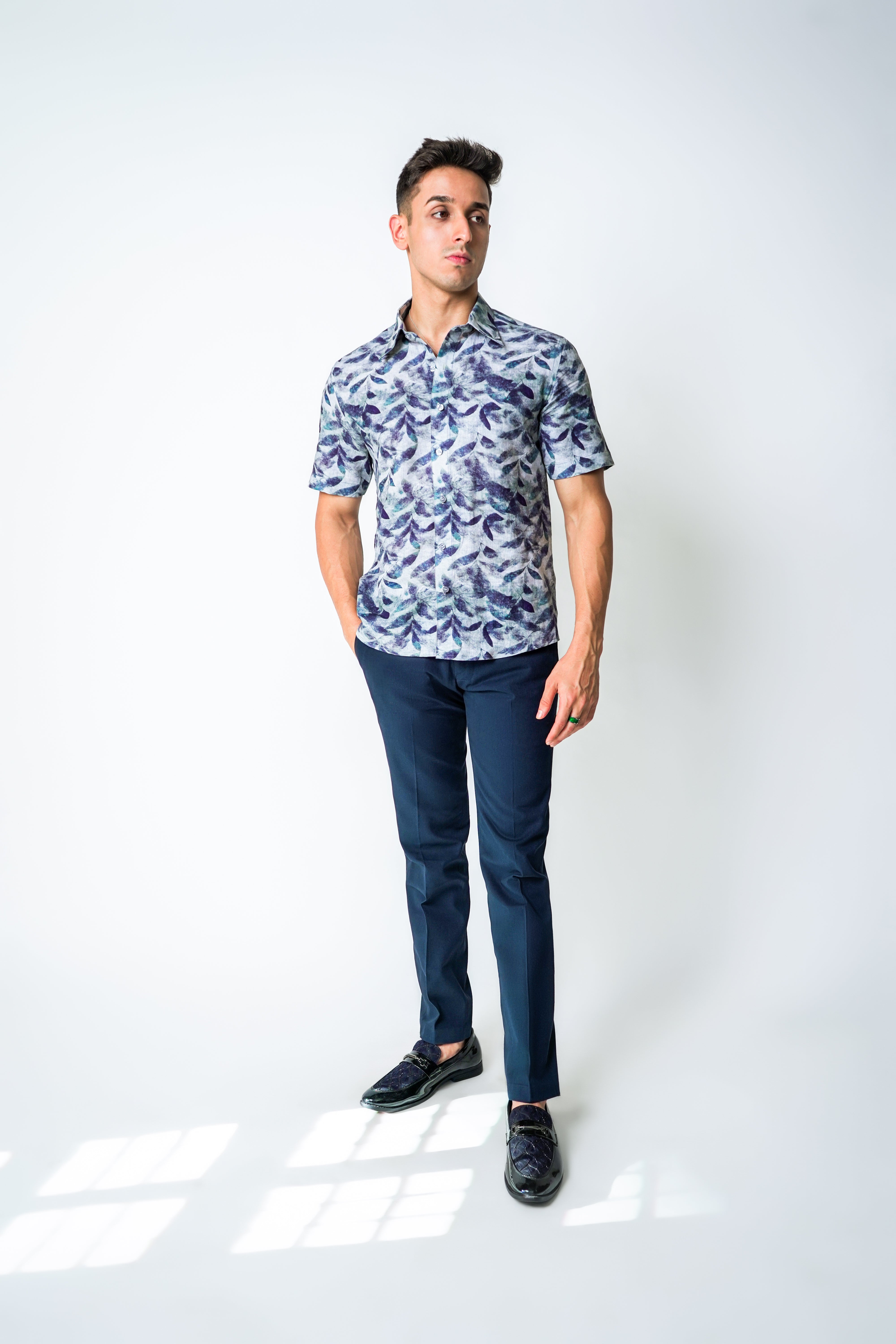 Cobalt flora shirt