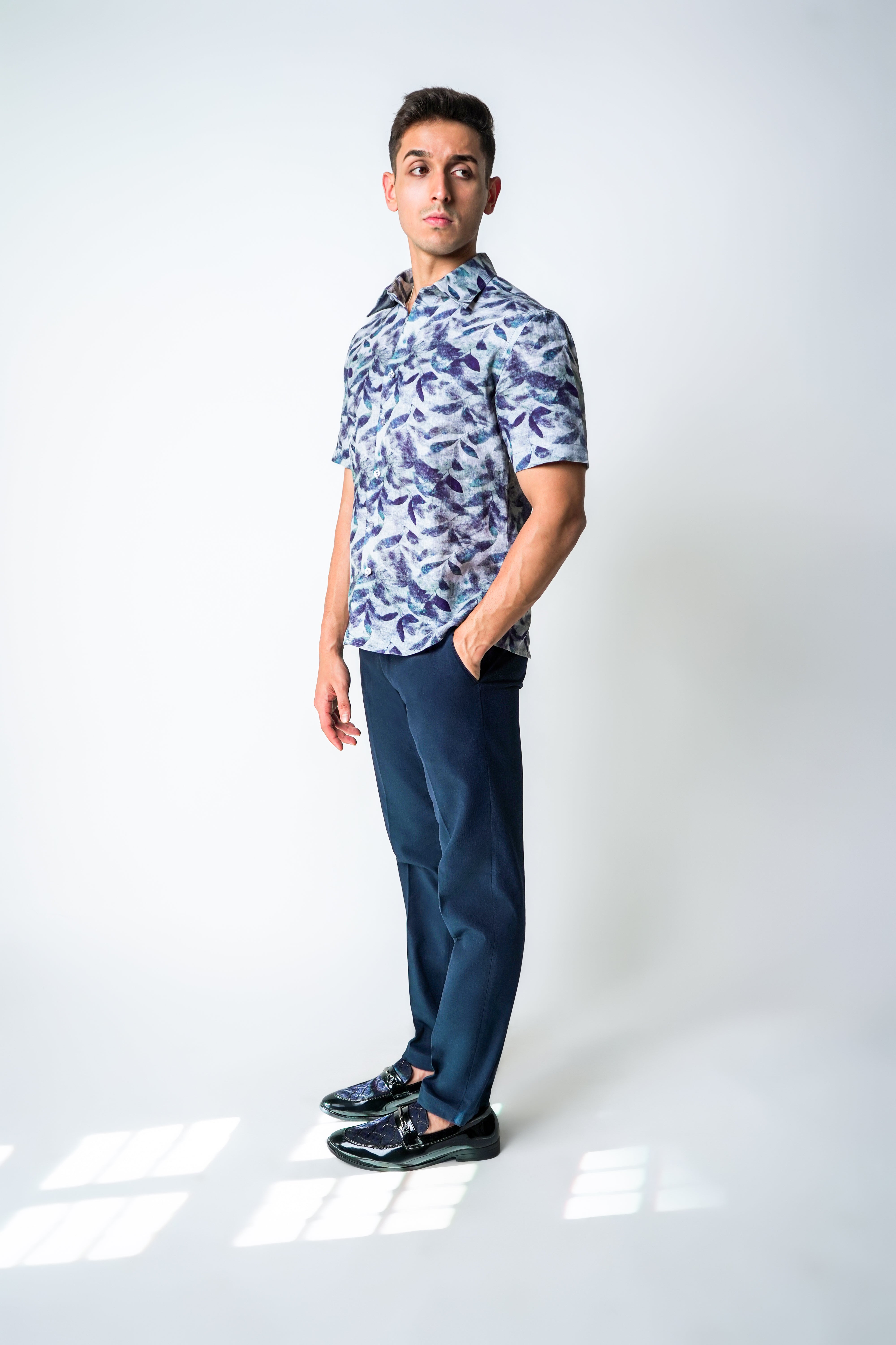 Cobalt flora shirt