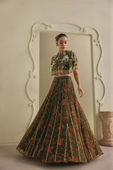 Earthy Cape Embellished Lehenga