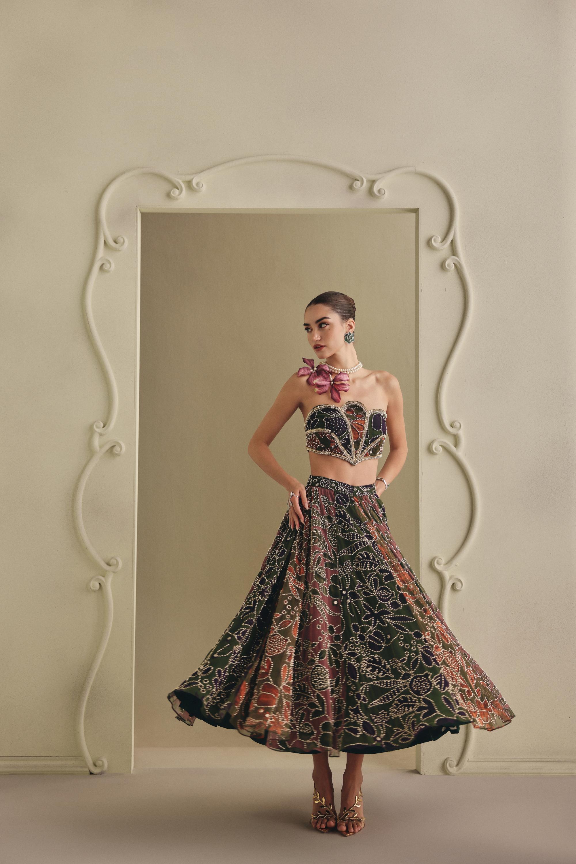 Beaded Corset Flare Set