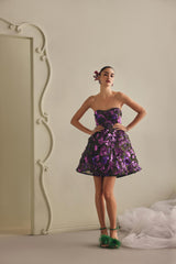 Olive Floral Net Mini Dress