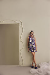 Velvet Bloom Mini Dress