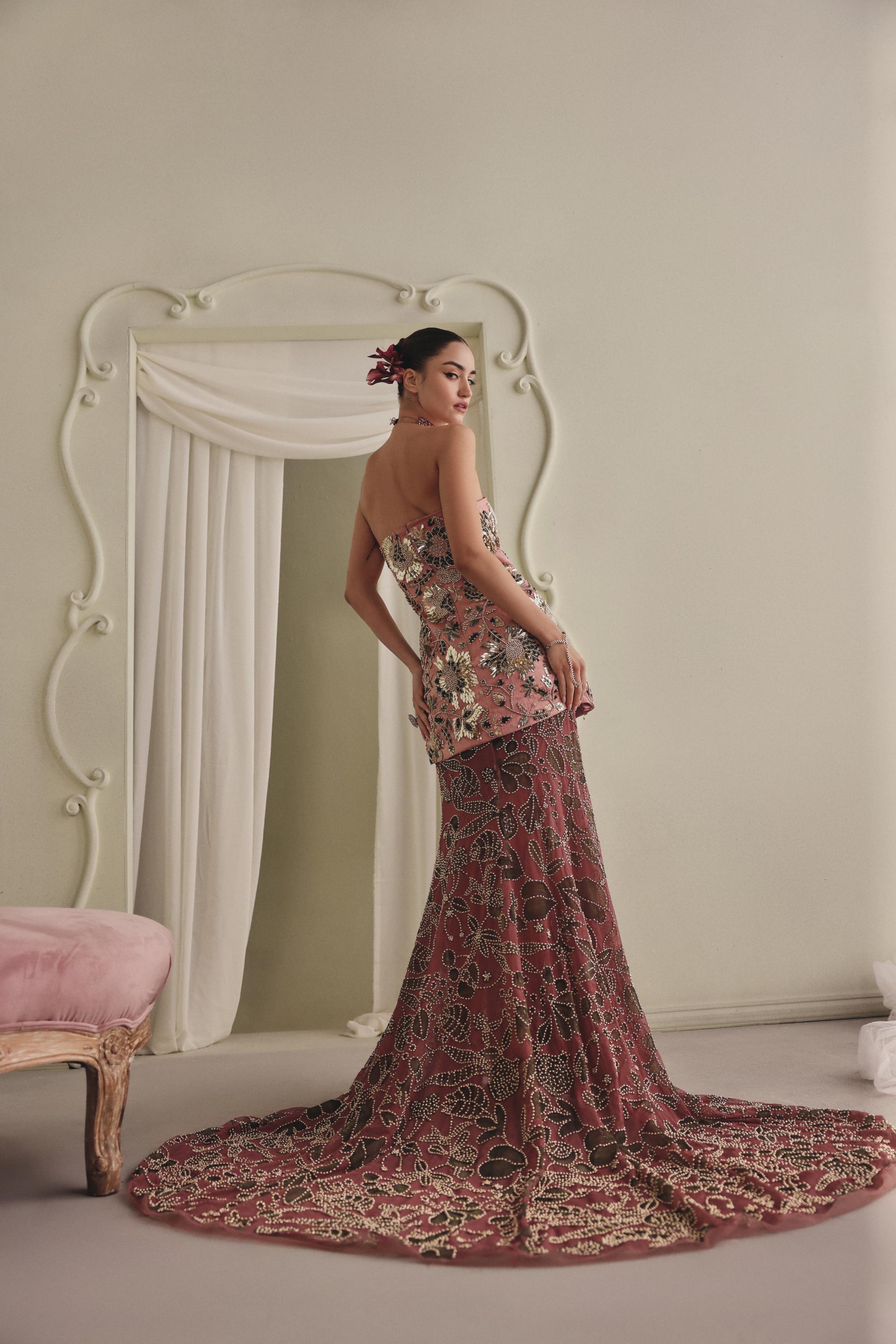 Mauve Antique Gold Gown