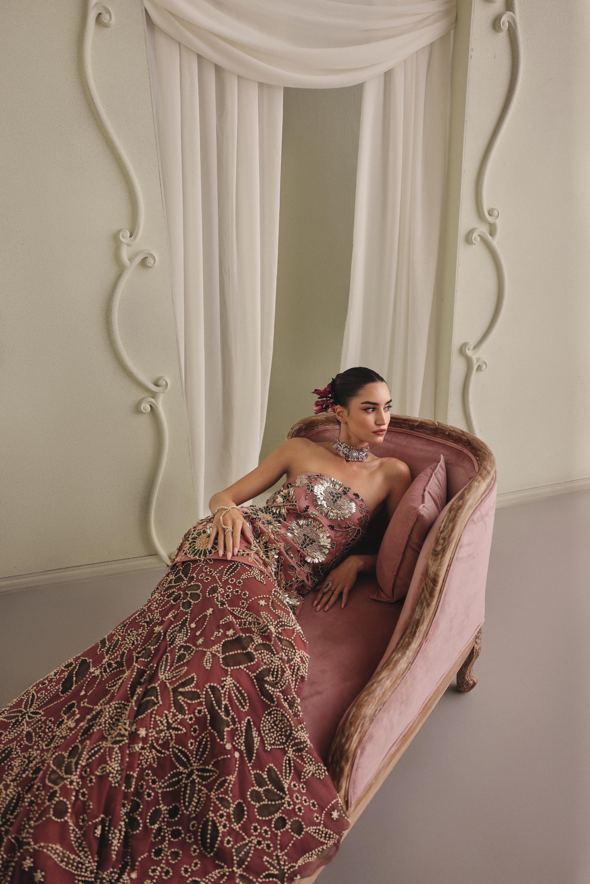 Mauve Antique Gold Gown