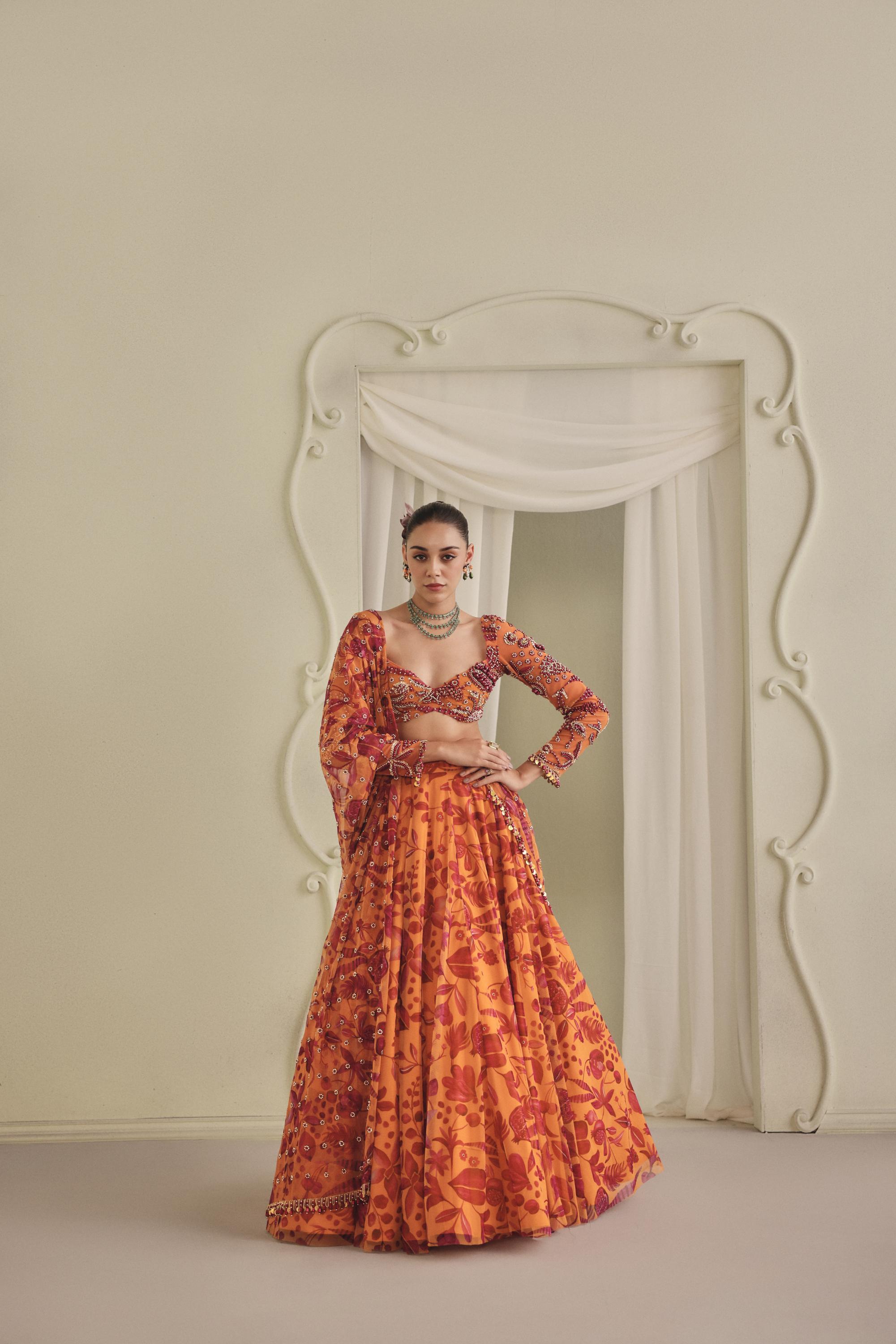 Sunlit Floral Yellow Lehenga