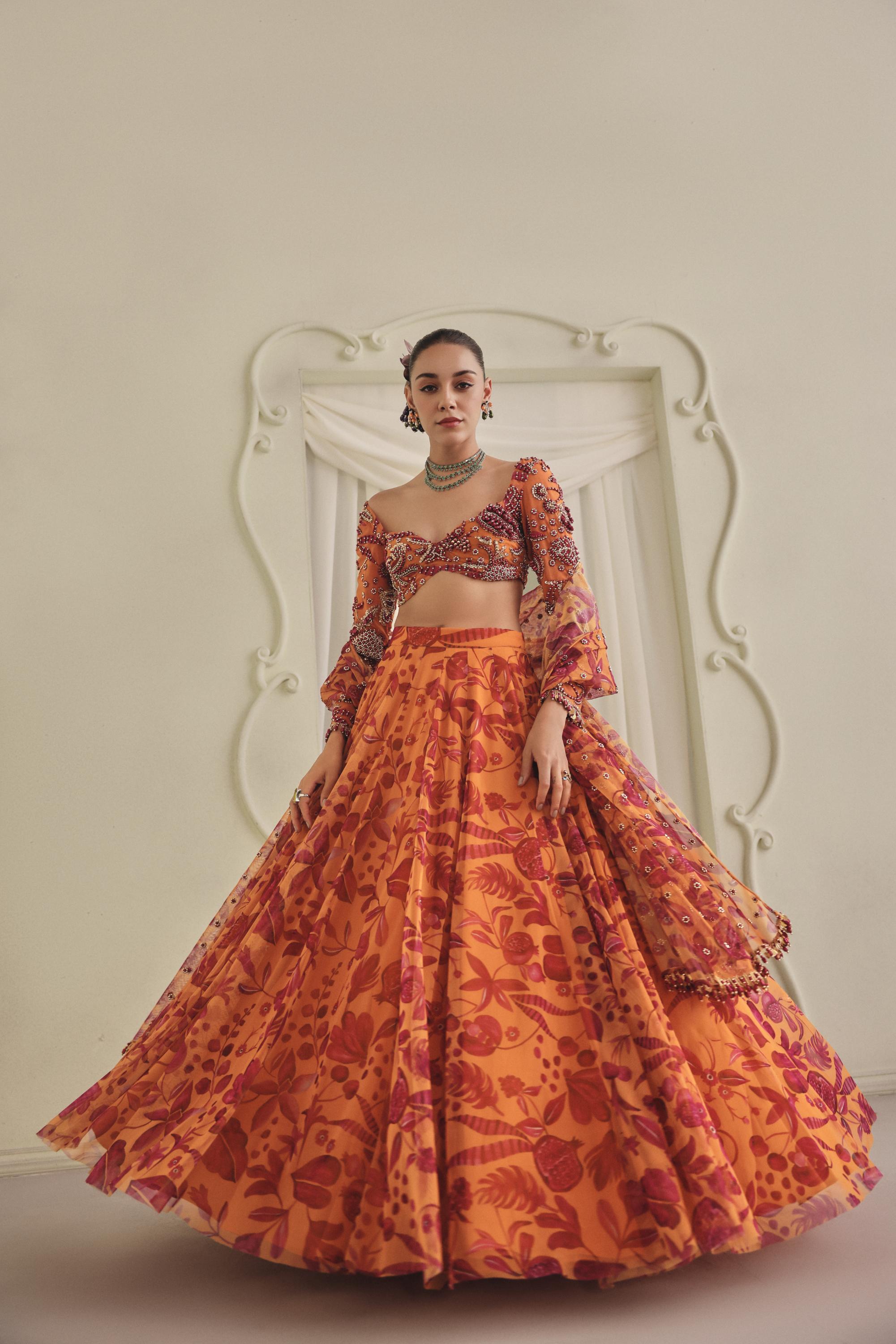 Sunlit Floral Yellow Lehenga