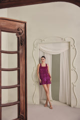 Magenta Ribbon Mini Dress
