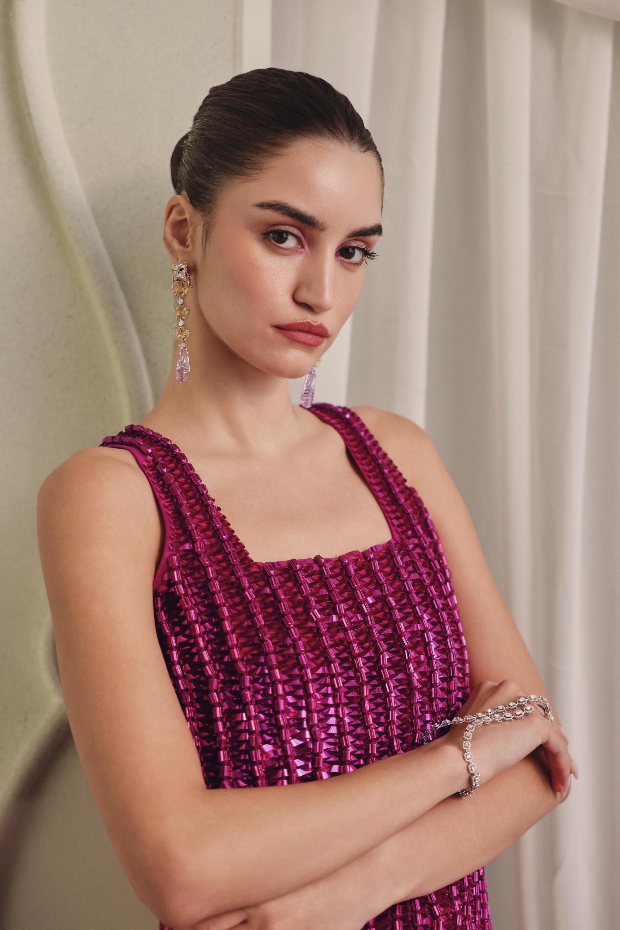 Magenta Ribbon Mini Dress