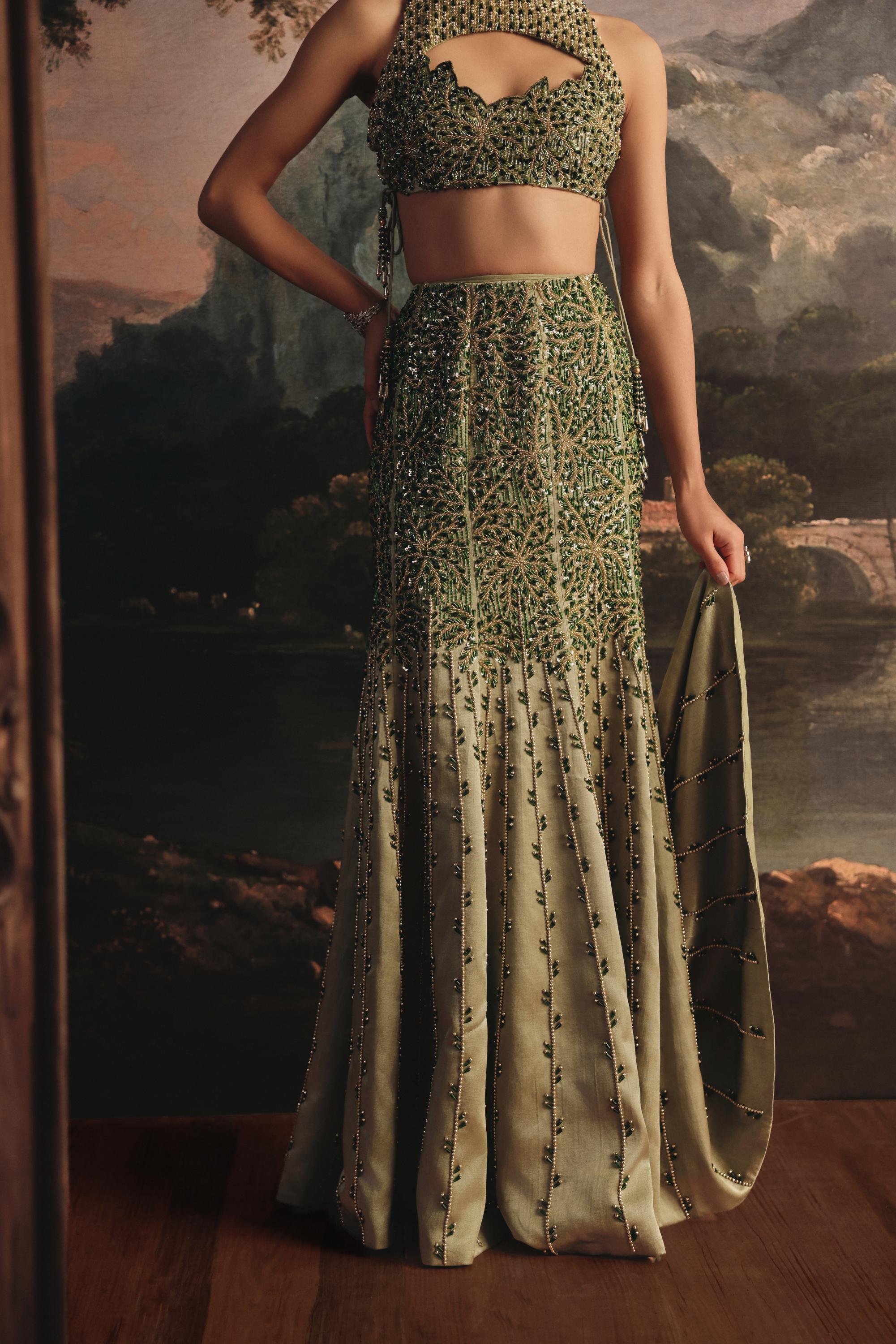 Olive Shimmer Mermaid Co-ord