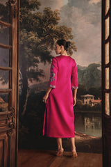 Golden Petal Gaji Silk Dress