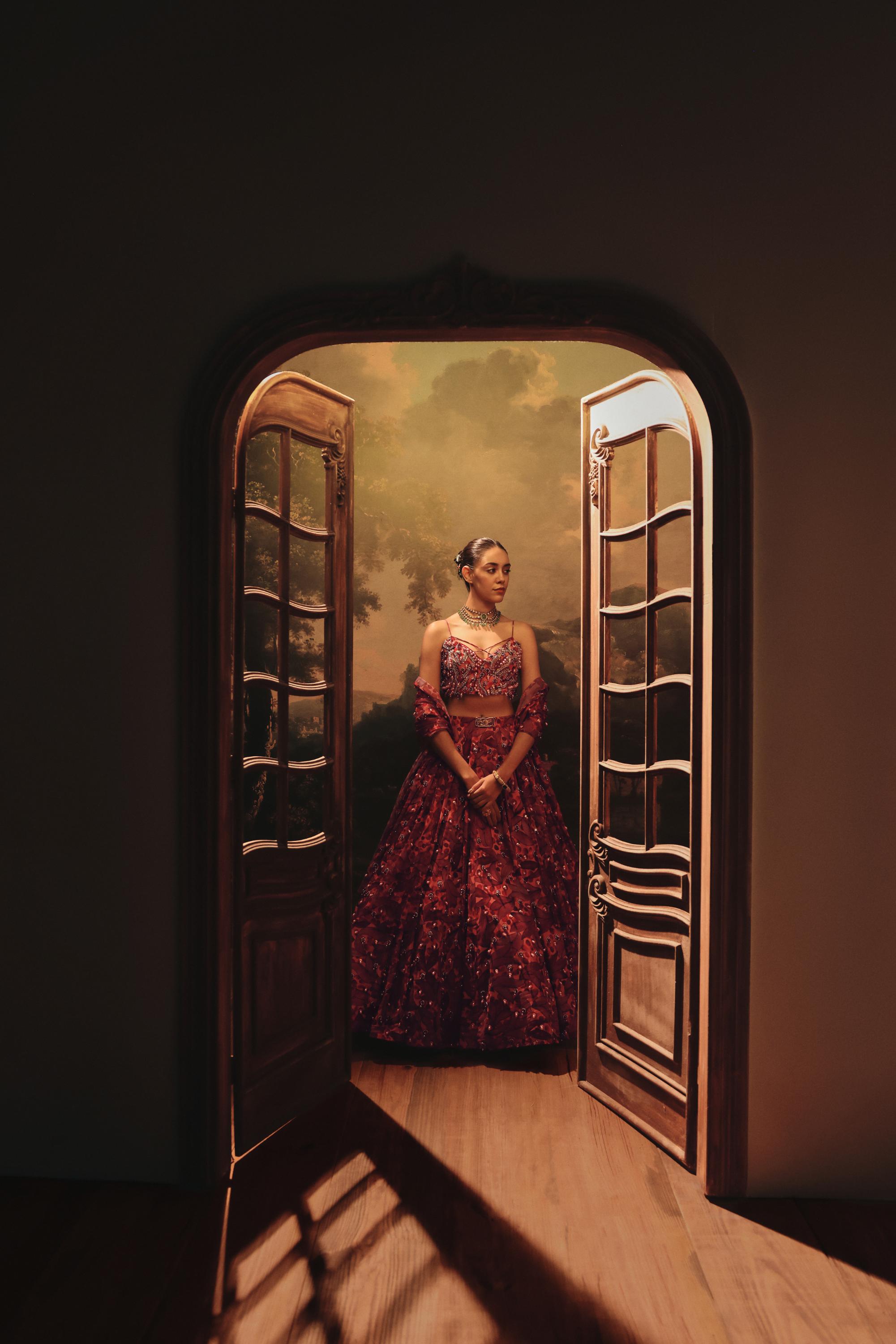 Crimson Radiance Lehenga