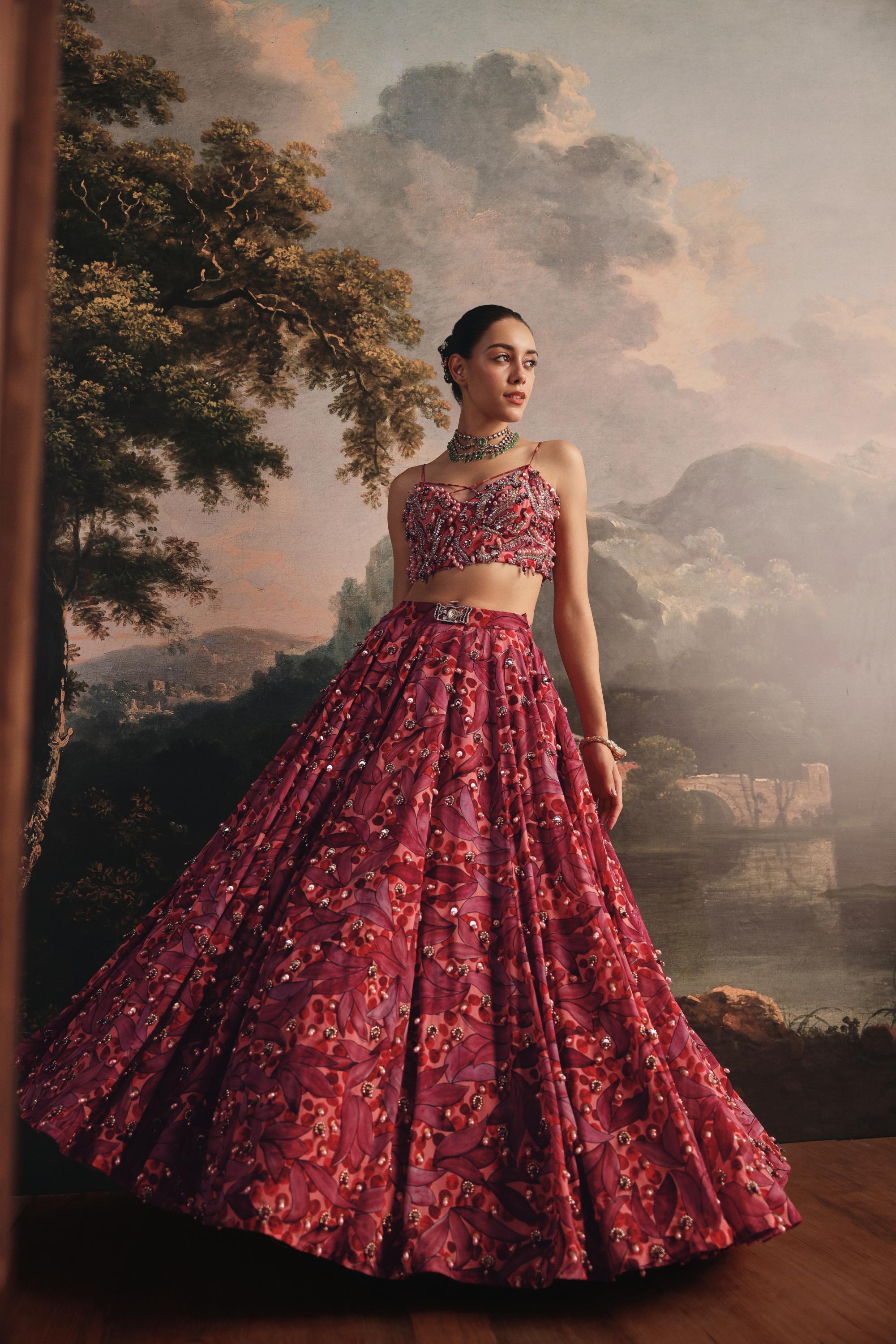 Crimson Radiance Lehenga