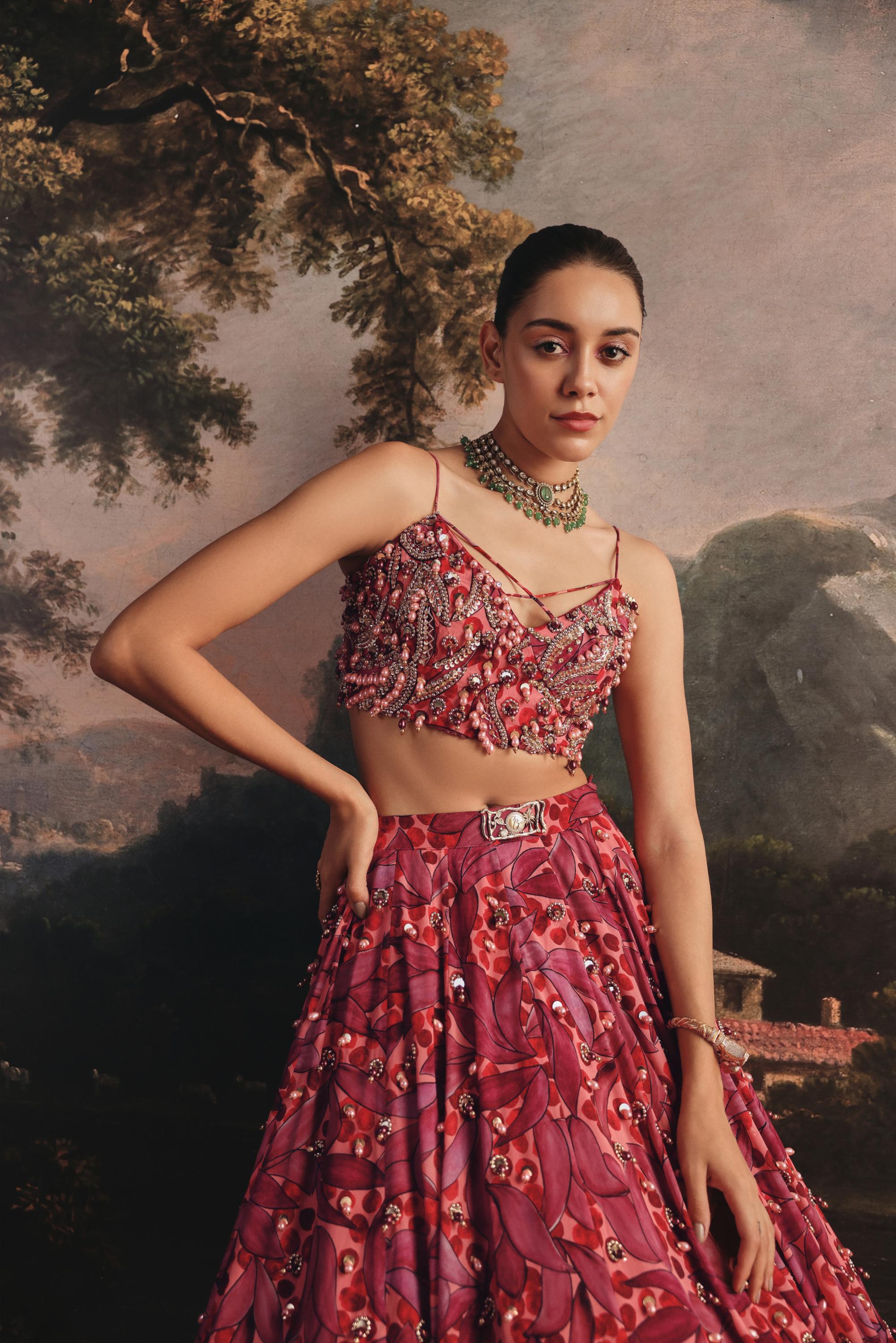 Crimson Radiance Lehenga