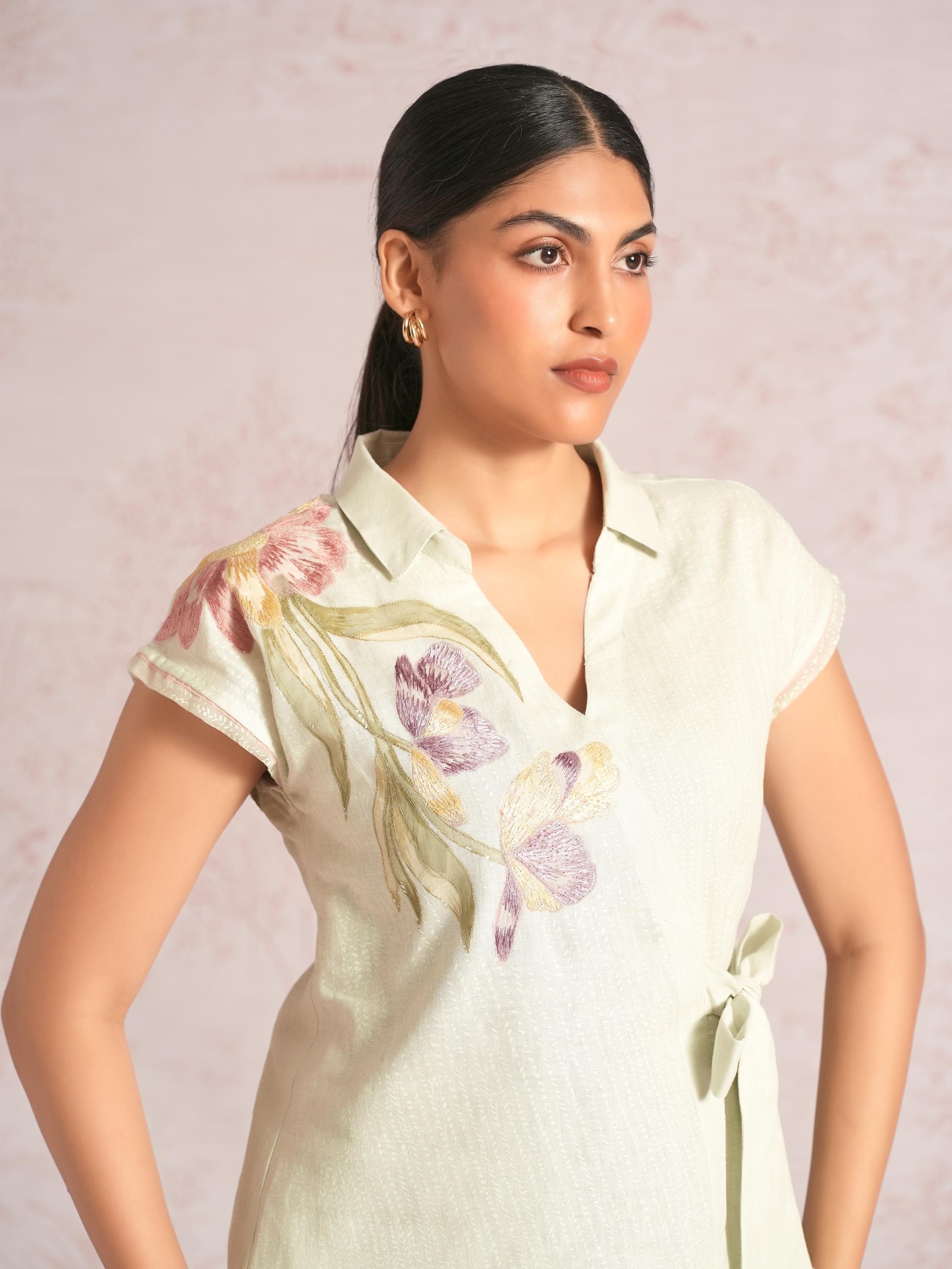 Painted Petals Wrap Co-ord