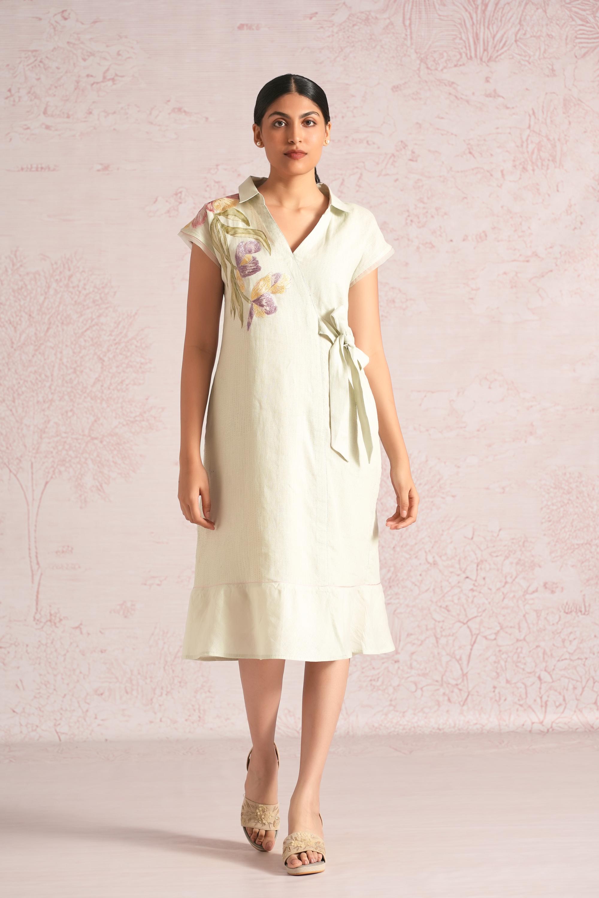 Painted Petals Wrap Dress