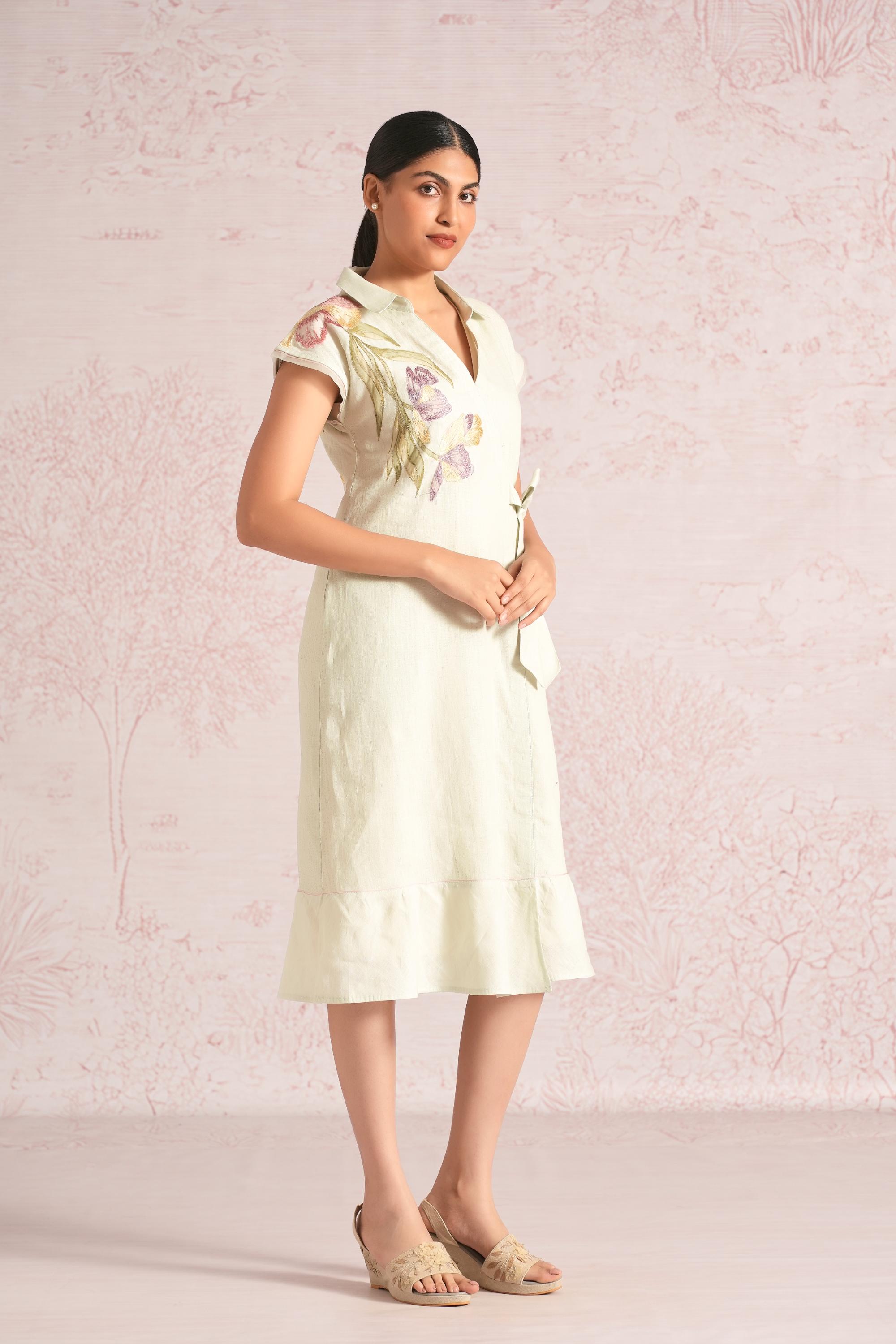 Painted Petals Wrap Dress