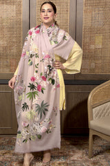 Magnificent Magnolia | Embroidered Fine Wool Silk Stole