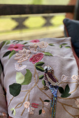 Magnificent Magnolia | Embroidered Fine Wool Silk Stole