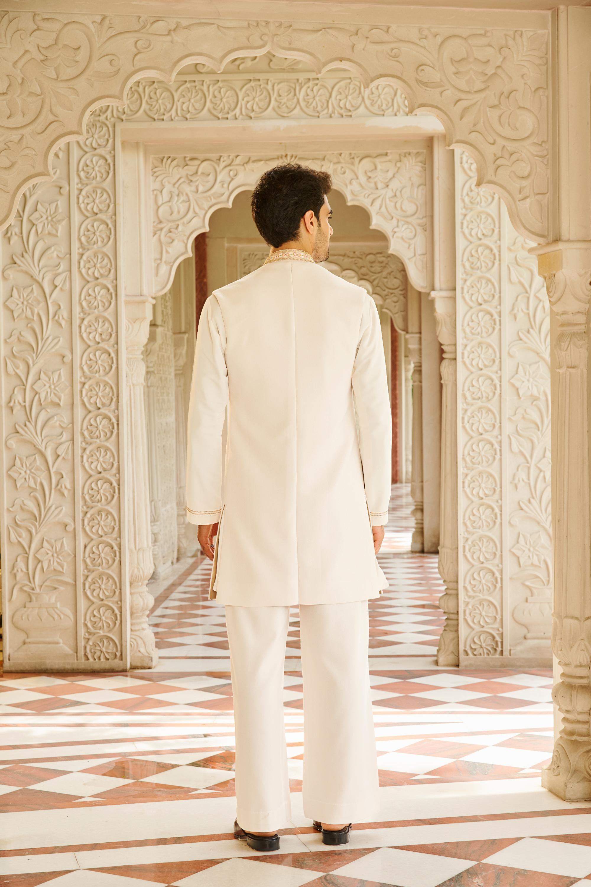 mannat sleeveless sherwani set