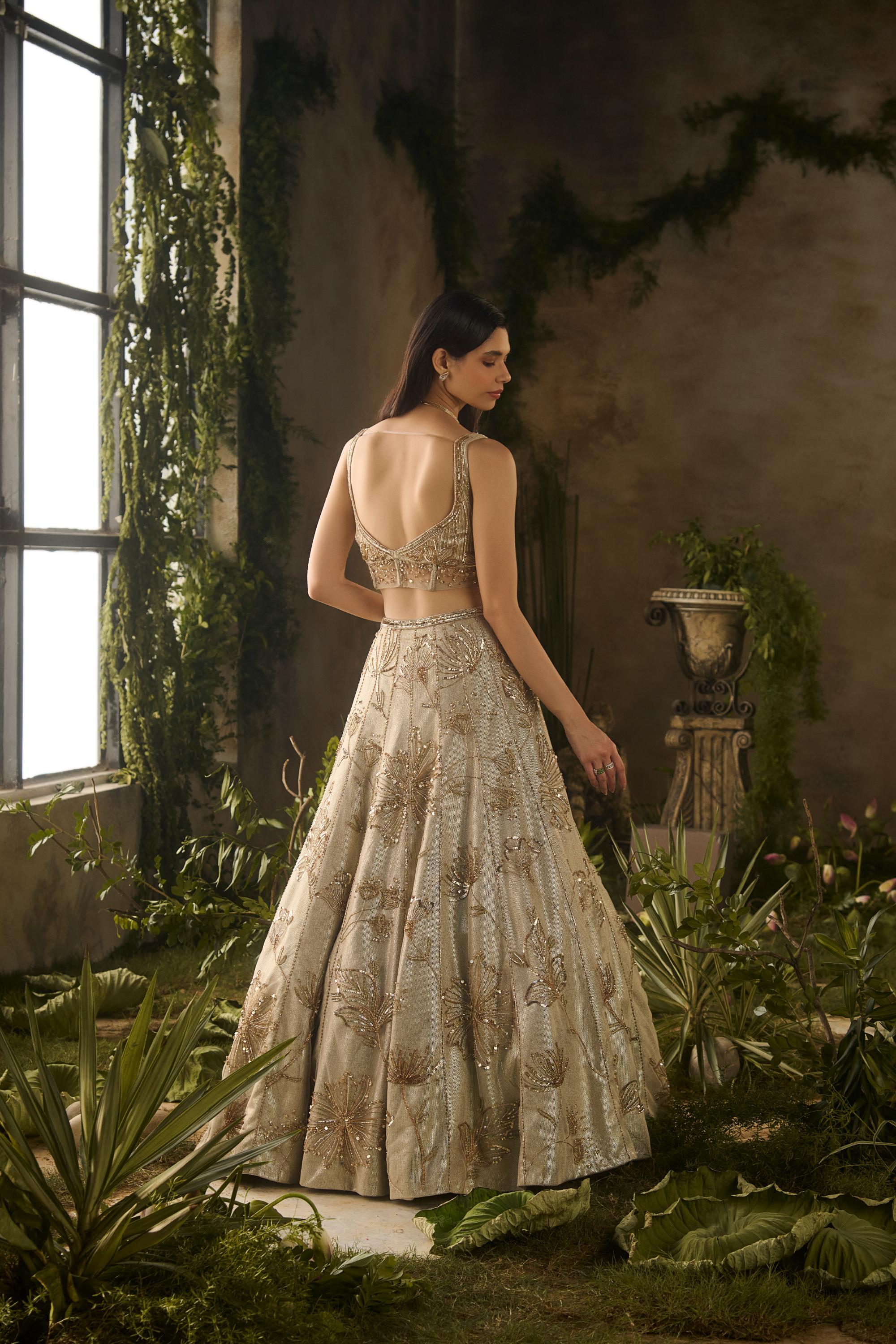 CHAMPAGNE MIST LEHENGA SET