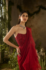 SCARLET SAREE SET