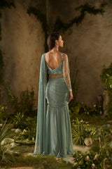 SEA GREEN SAREE SET