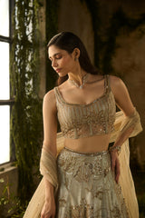 CHAMPAGNE MIST LEHENGA SET