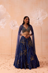 Indigo Floral Gown