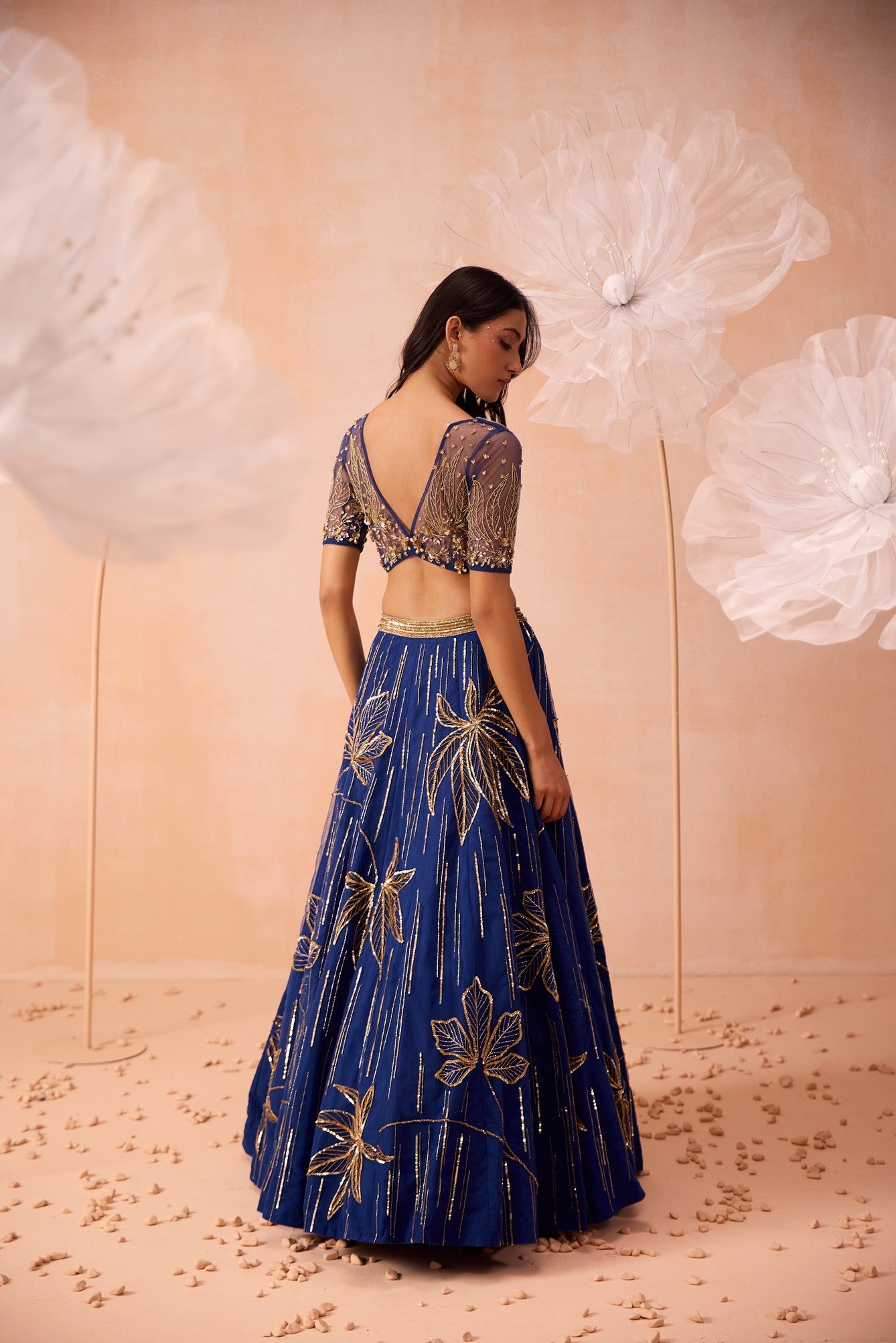 Indigo Floral Gown