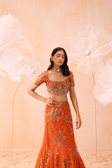 Burt Orange Lehnga Set