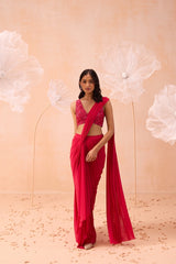 Fuchsia Drape Saree