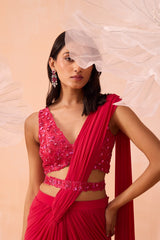 Fuchsia Drape Saree