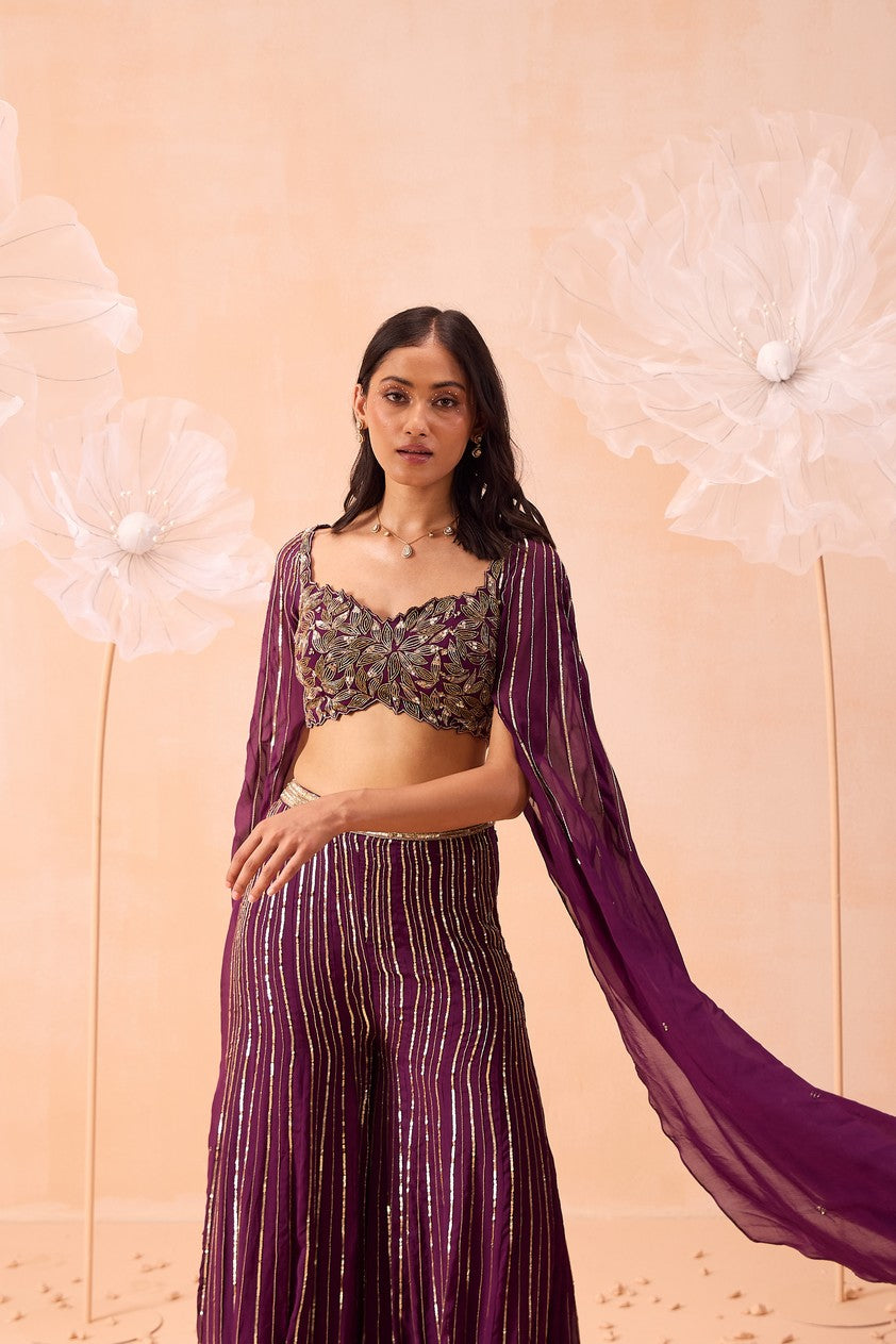 Wine Pant Set