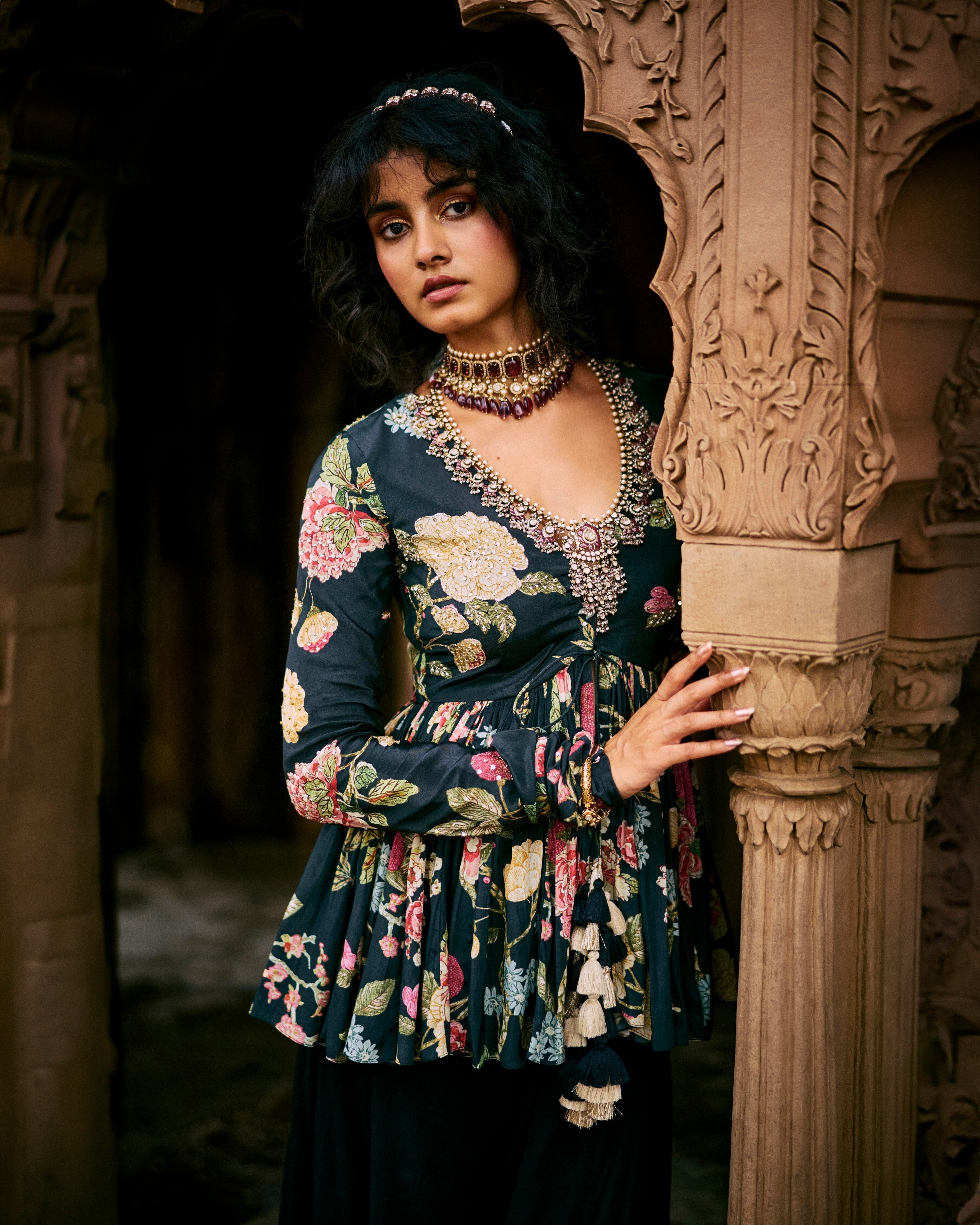 VIOLET PEPLUM SET
