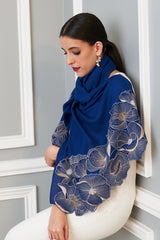 Poppy Affair | Embroidered Wool Silk Stole