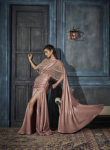 Embroidered Cape, Draped Saree, Bustier