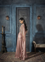 Embroidered Cape, Draped Saree, Bustier