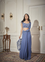 Embroidered Blouse, Draped Saree