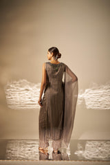 Tejasvini- Striped Embroidered Kurta Set
