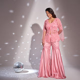 Embroidered short tunic, Bustier, Embroidered band Gharara