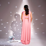 Knotted skirt+ heavy blouse + stole/dupatta with work on the neck