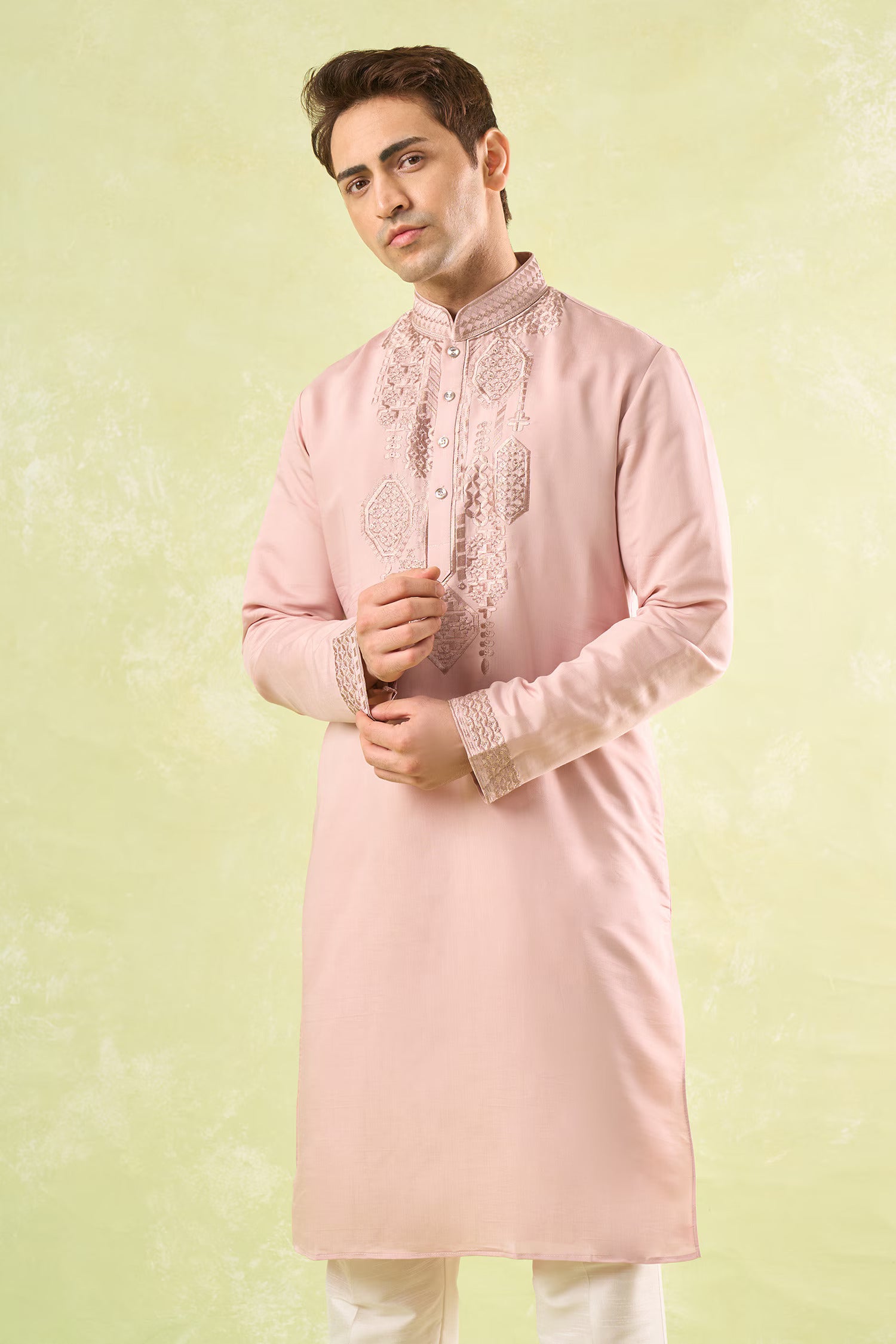 Blush Pink Embroidered Kurta Set