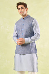 Blue Tweed Textured Jacket