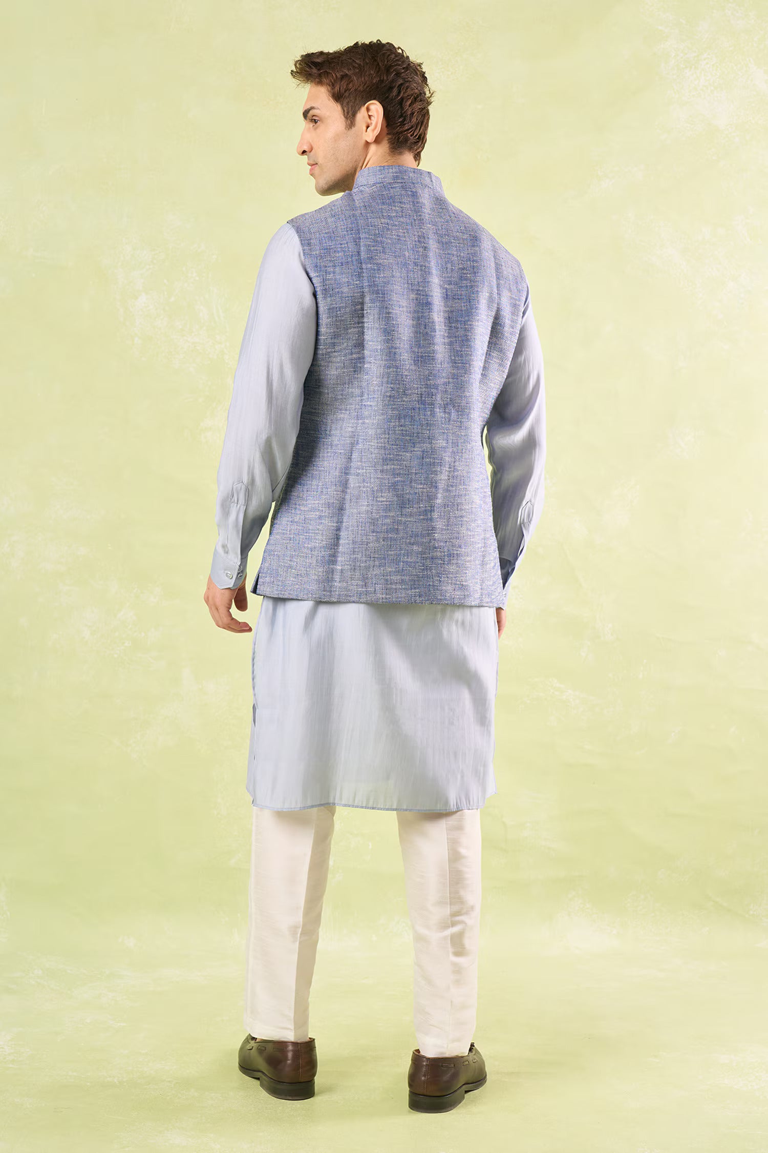 Blue Tweed Textured Jacket