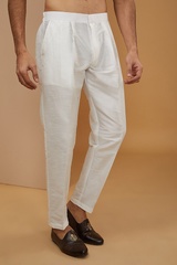 Off White Embroidered Achkan Set