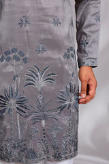 Grey Embroiered Kurta Set