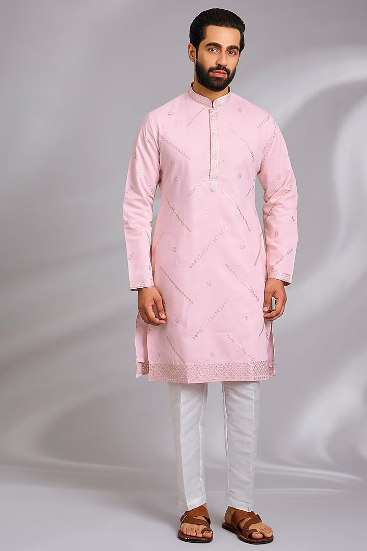 Pink Embroidered Kurta Set