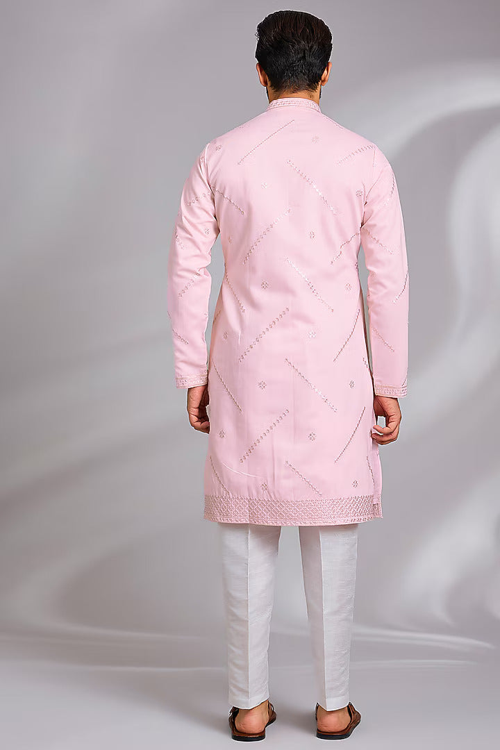 Pink Embroidered Kurta Set